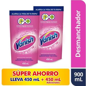 Desmanchador Vanish Líquido Rosa 450ml X 2