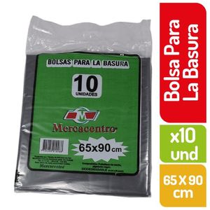 Bolsa Mercacentro Negra Ultra 65X90 10 und