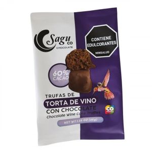 Trufa Torta De Vino Sagu 60% Cacao Sin Azucar x 45 g