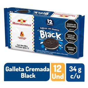 Galleta Mercacentro Cremada Black x12 und 408 g
