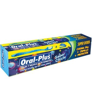 Crema Dental Oral Plus Niños x 30 g Sin Fluor+Cepillo