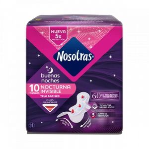 Toalla Nosotras Buenas Noches Invisible Rapisec x 10 und