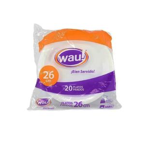 Plato Wau Pando Espumado*26Cm *20Und