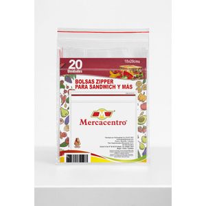 Bolsa Mercacentro Zipper Sandwich 18x20 Cm x 20 und