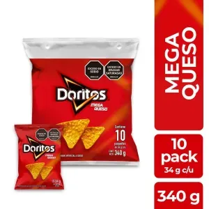 Doritos Mega Queso x 34 g Pague 10 Lleve 12 und x 340 g