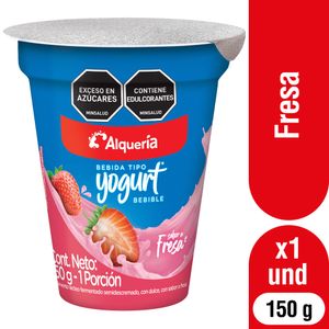 Yogurt Alquería Fresa Vaso x 150 g