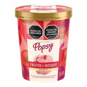 Helado Popsy Gourmet 25 % Mas Helado Fr. Bosque 1 Litro 600g