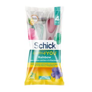 Maquina Schick Quatro You Rainbow x 2 und