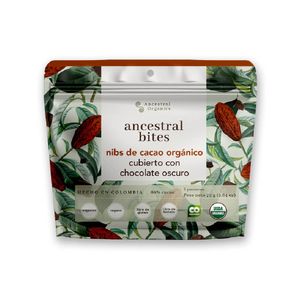 Bites Ancestral Nibs De Cacao Organico Chocolate Oscuro x 75 g