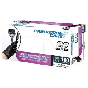 Guantes De Nitrilo Precision Negro Talla M x 100 und