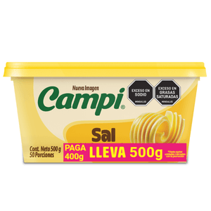 Margarina Campi Con Sal Pague 400 g Lleve 500 g