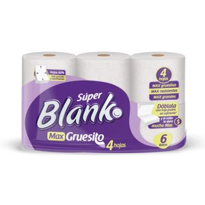 Papel Super Blanko Max Gruesito 4 Hojas 6 und x 23 m c/u