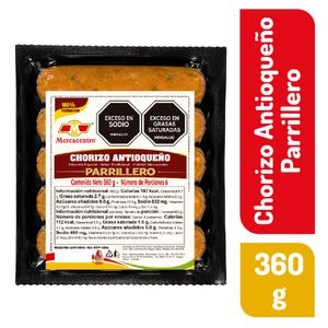 Chorizo Mercacentro Parrillero Antioqueno x 360 g